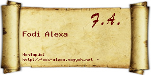 Fodi Alexa névjegykártya